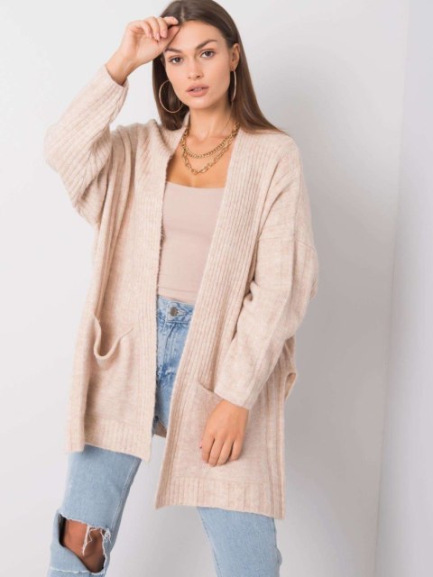 Sweter 259-SW-15055.71 beżowy L