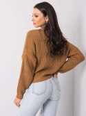 Sweter D93039F90760B jasny brązowy L/XL