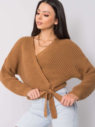 Sweter D93039F90760B jasny brązowy M/L