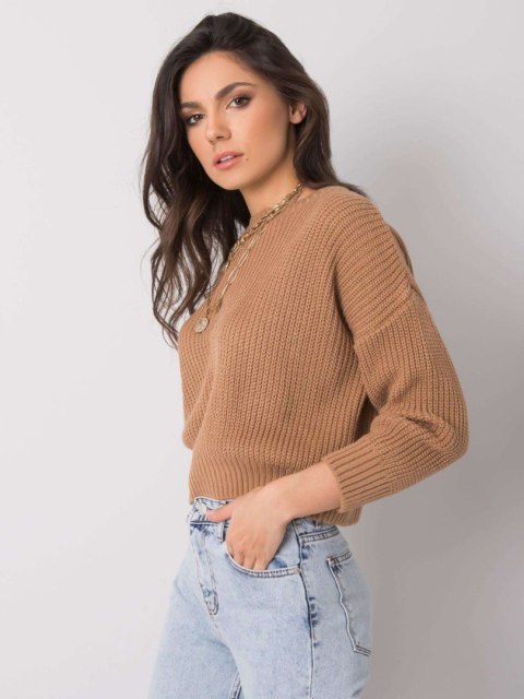 Sweter 258-SW-5057.30P brązowy