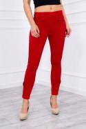 Spodnie kolorowy jeans z kokardką czerwony