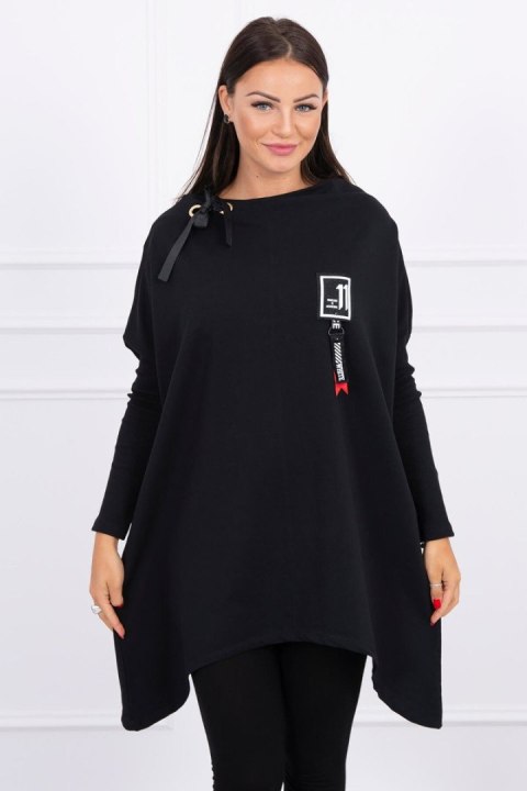 Bluza oversize z asymetrycznymi bokami czarna