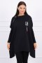 Bluza oversize z asymetrycznymi bokami czarna UNI