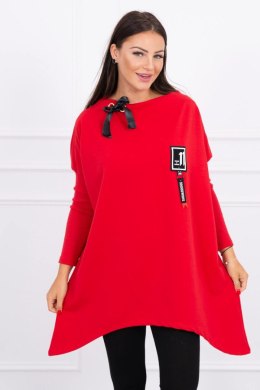 Bluza oversize z asymetrycznymi bokami czerwona