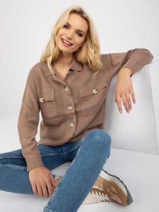 Sweter D90039W90818A2 brązowy L