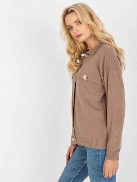 Sweter D90039W90818A2 brązowy L