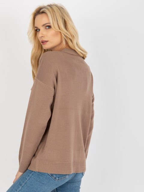 Sweter D90039W90818A2 brązowy L