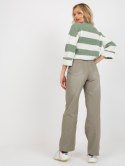 Spodnie jeans z szeroką nogawką wide leg khaki