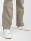 Spodnie jeans z szeroką nogawką wide leg khaki XS