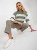 Spodnie jeans z szeroką nogawką wide leg khaki XS