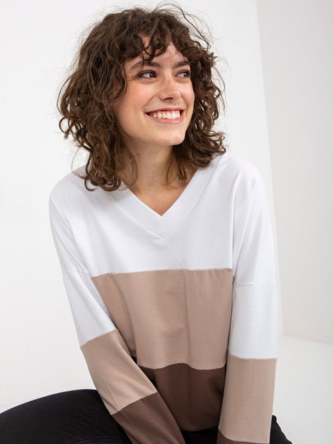 Bluza RV-BL-8328.65P biało-brązowy L/XL