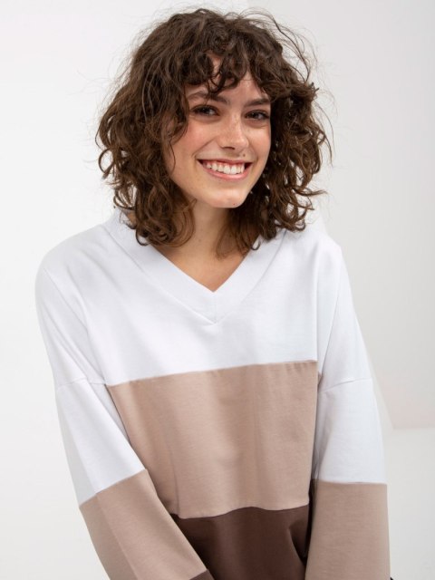 Bluza RV-BL-8328.65P biało-brązowy L/XL