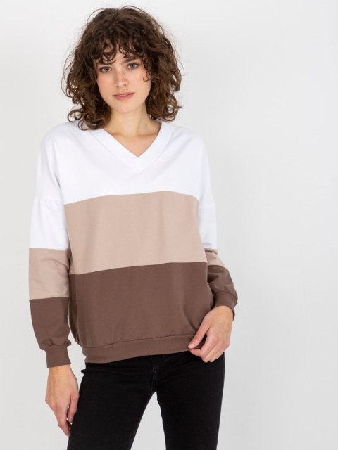 Bluza RV-BL-8328.65P biało-brązowy L/XL