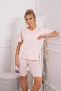 Komplet top+legginsy pudrowy róż