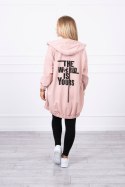 Bluza z nadrukiem "The world is yours" ciemny pudrowy róż