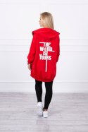 Bluza z nadrukiem "The world is yours" czerwona