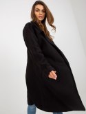Płaszcz narzuta dresowa czarna z kieszeniami one size