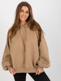 Bluza oversize z kapturem ciemno brązwa basic