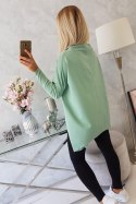 Bluza oversize z asymetrycznymi bokami ciemny miętowy