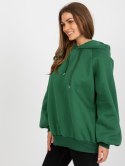 Bluza oversize z kapturem ciemny zielony basicBluza oversize z kapturem ciemny zielony basic