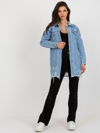 Kurtka długa oversize dżinsowa jeans niebieskia XS