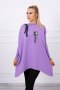 Bluza oversize z asymetrycznymi bokami fioletowa UNI