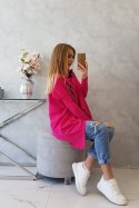 Bluza oversize z asymetrycznymi bokami fuksja UNI