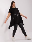 Tunika basic luźna plus size czarna dłuższe boki