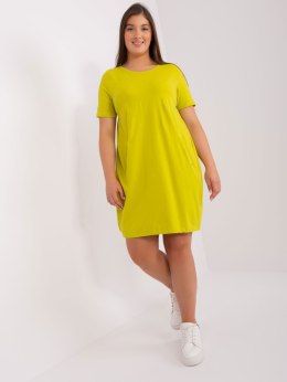 Sukienka tunika basic z kieszeniami plus size linonkowa