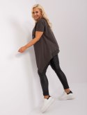 Tunika casic luźna plus size khaki dłuższe boki