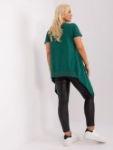 Tunika basic luźna plus size ciemno zielona dłuższe boki