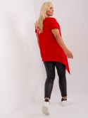 Tunika basic luźna plus size czerwona dłuższe boki