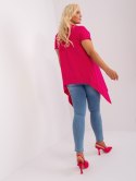 Tunika basic luźna plus size fuksjowa dłuższe boki