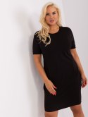 Sukienka czarna sportowa przed kolano plus size