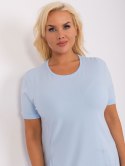 Sukienka jasno niebieska sportowa przed kolano plus size