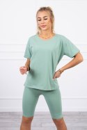 Komplet sportowy top+legginsy ciemny miętowy