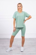 Komplet sportowy top+legginsy ciemny miętowy