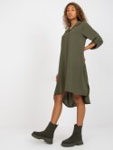 Sukienka koszulowa oversize asymetryczna khaki