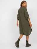 Sukienka koszulowa oversize asymetryczna khaki