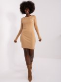 Sukienka camelowa bodycon w prążek mini one size