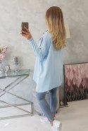 Bluza oversize z asymetrycznymi bokami błękitna