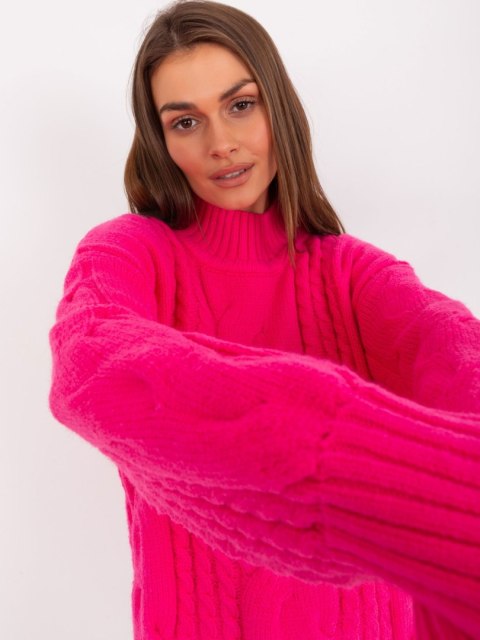 Sweter AT-SW-2367-1.35P fluo różowy