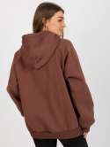 Bluza oversize z kapturem ciemno brązwa basic