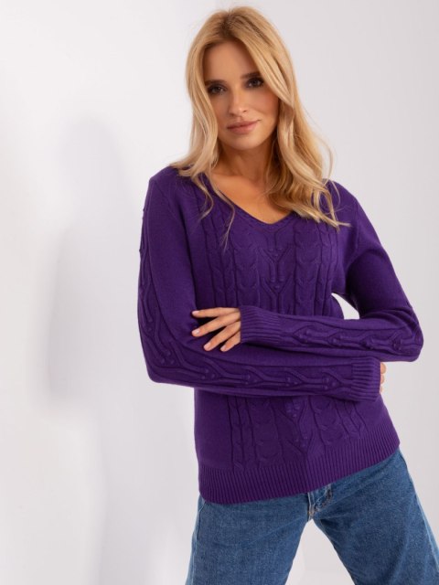 Sweter AT-SW-2329.98P ciemny fioletowy