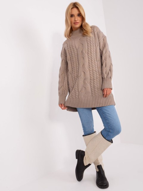 Sweter AT-SW-2367-1.35P ciemny bezowy