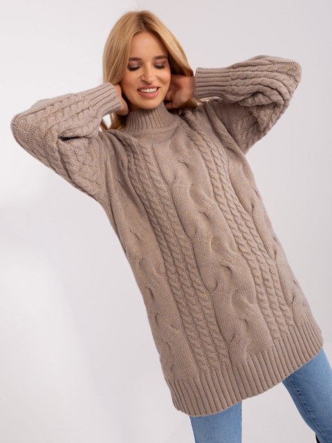 Sweter AT-SW-2367-1.35P ciemny bezowy