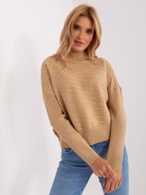 Sweter AT-SW-2368.36X camelowy