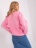 Bluza ocieplana oversize różowa z napisem