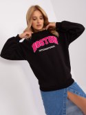 Bluza Boston dresowa czarna ocieplana oversize