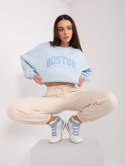 Bluza Boston jasny niebieski dresowa bez kaptura oversize